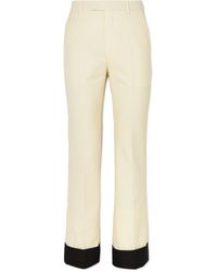 Gucci - Straight-leg Contrast-tipped Wool And Mohair-blend Drill Trousers - Lyst
