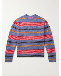 The Elder Statesman - Jasper Striped Brushed Cashmere-blend Sweater - Lyst