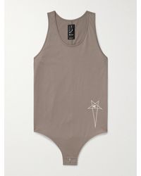 Rick Owens - Champion Embroidered Organic Cotton-Jersey Tank Top - Lyst