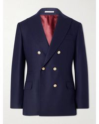 Brunello Cucinelli - Double-Breasted Wool Blazer - Lyst