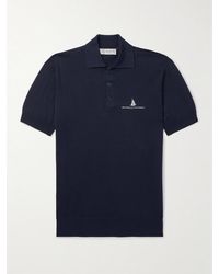 Brunello Cucinelli - Schmal geschnittenes Polohemd aus einer Seiden-Baumwollwollmischung mit Logostickerei - Lyst