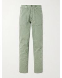 Hartford - Fatigue Straight-Leg Herringbone Cotton Trousers - Lyst