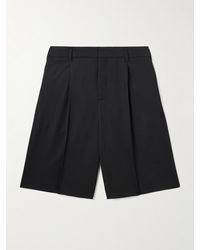 Jacquemus - Ovalu Straight-leg Pleated Wool-blend Twill Shorts - Lyst