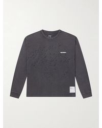 Satisfy - Logo-Print Distressed Mothtech Waffle-Knit Cotton T-Shirt - Lyst