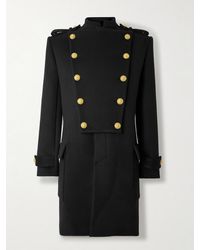 Balmain - Double-Breasted Embellished Wool And Cashmere-Blend Coat - Lyst