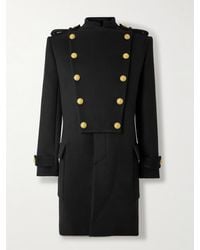 Balmain - Double-Breasted Embellished Wool And Cashmere-Blend Coat - Lyst