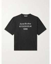 Acne Studios - Exford Distressed Logo-print Cotton-jersey T-shirt - Lyst