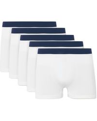 Hamilton and Hare Five-pack Stretch-jersey Boxer Briefs - White