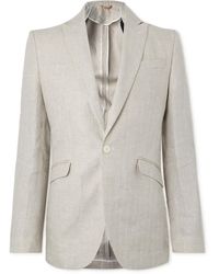 Favourbrook - Dawlish Ebury Slim-fit Herringbone Linen Suit Jacket - Lyst