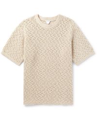 Bottega Veneta - Crocheted Cotton T-shirt - Lyst