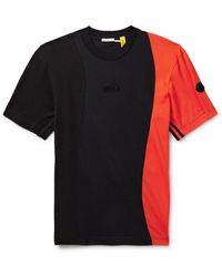 Moncler Genius - Adidas Originals Logo-appliquéd Panelled Cotton-piqué And Jersey T-shirt - Lyst