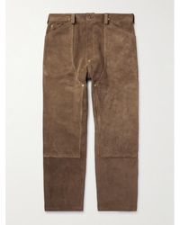 4SDESIGNS - Throwing Fits Utility Straight-leg Leather-corduroy Trousers - Lyst