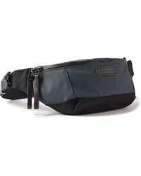 master-piece - Leather- And Cordura Ballistic-trimmed Rubberised Shell Belt Bag - Lyst