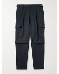 Moncler - Straight-leg Pleated Stretch-cotton Gabardine Cargo Trousers - Lyst