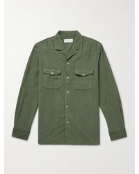 Officine Generale - Eric Camp-Collar Garment-Dyed Cotton-Corduroy Shirt - Lyst