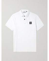 Stone Island - Logo-appliquéd Cotton-blend Piqué Polo Shirt - Lyst