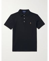 Polo Ralph Lauren - Schwarzes Slim-Fit-Poloshirt - Lyst