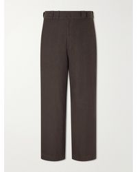 A.PRESSE - Straight-Leg Cotton And Silk-Blend Trousers - Lyst