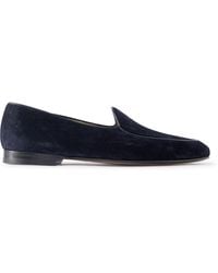 Manolo Blahnik - Modena Leather-Trimmed Suede Loafers - Lyst
