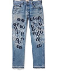 GALLERY DEPT. - Super G Straight-leg Logo-appliquéd Distressed Jeans - Lyst