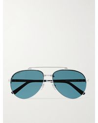 Cartier - Santos Evolution Aviator-style Silver-tone Sunglasses - Lyst