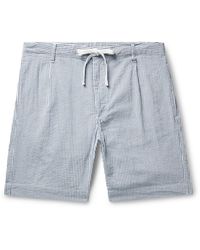 Hartford - Tank Slim-fit Straight-leg Printed Cotton Oxford Drawstring Shorts - Lyst