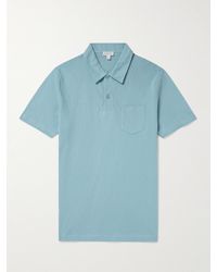 Sunspel - Riviera Slim-fit Cotton-mesh Polo Shirt - Lyst