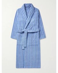 Tekla - Striped Organic Cotton-terry Robe - Lyst