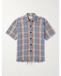 Greg Lauren - Frayed Checked Cotton-flannel Shirt - Lyst