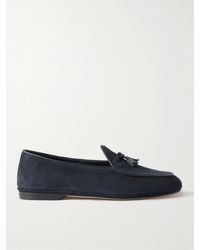Rubinacci - Marphy Tasselled Leather-trimmed Velour Loafers - Lyst