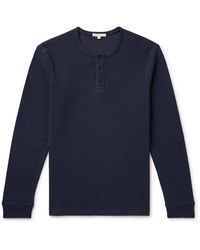 Onia - Waffle-knit Cotton-blend Henley T-shirt - Lyst