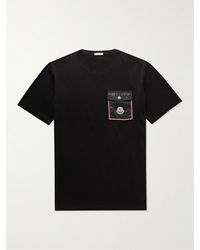 Moncler - Logo-Appliquéd Shell-Trimmed Cotton-Jersey T-Shirt - Lyst