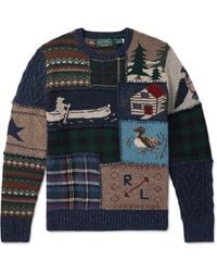 Polo Ralph Lauren - Polo Country Patchwork Jacquard-Knit Wool And Cashmere-Blend Sweater - Lyst