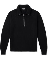 Tom Ford - Wool And Cashmere-Blend Half-Zip Rollneck Sweater - Lyst