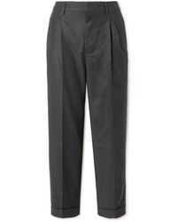 Ami Paris - Tapered Pleated Virgin Wool Trousers - Lyst
