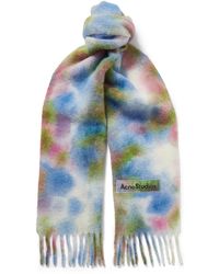 Acne Studios - Varinga Tie-dyed Fringed Knitted Scarf - Lyst
