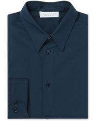 Gabriela Hearst Quevedo Slim-fit Cotton-poplin Shirt - Blue