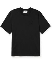 Ami Paris - Logo-embossed Cotton-jersey T-shirt - Lyst