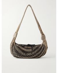 Lemaire - Filt Croissant Leather-Trimmed Fishnet Messenger Bag - Lyst