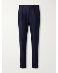 Thom Sweeney - Straight-Leg Pleated Virgin Wool-Blend Chinos - Lyst