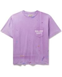 GALLERY DEPT. - Logo-print Paint-splattered Cotton-jersey T-shirt - Lyst