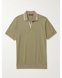 Loro Piana - Open-collar Cotton Polo Shirt - Lyst