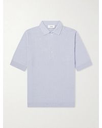 Lardini - Ribbed Linen And Cotton-blend Polo Shirt - Lyst