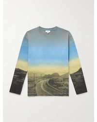 Maison Kitsuné - Open Road Printed Cotton-jersey T-shirt - Lyst