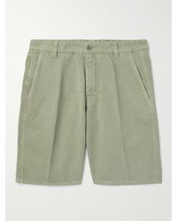 Aspesi - Straight-leg Cotton And Linen-blend Bermuda Shorts - Lyst