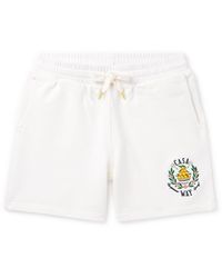 Casablancabrand - Casa Way Straight-leg Logo-embroidered Cotton-jersey Drawstring Shorts - Lyst