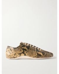 Dries Van Noten - Snake-Effect Leather Sneakers - Lyst