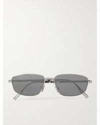 Dior - Dior90 S1U Sonnenbrille mit rechteckigem Rahmen und silberfarbenen Details - Lyst