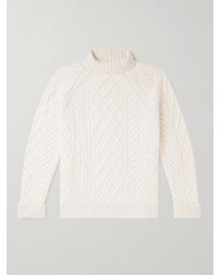 James Purdey & Sons - Cable-Knit Cashmere And Linen-Blend Rollneck Sweater - Lyst
