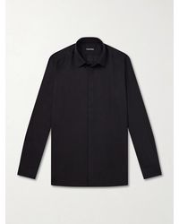 Tom Ford - Perforated Silk-Twill Shirt - Lyst